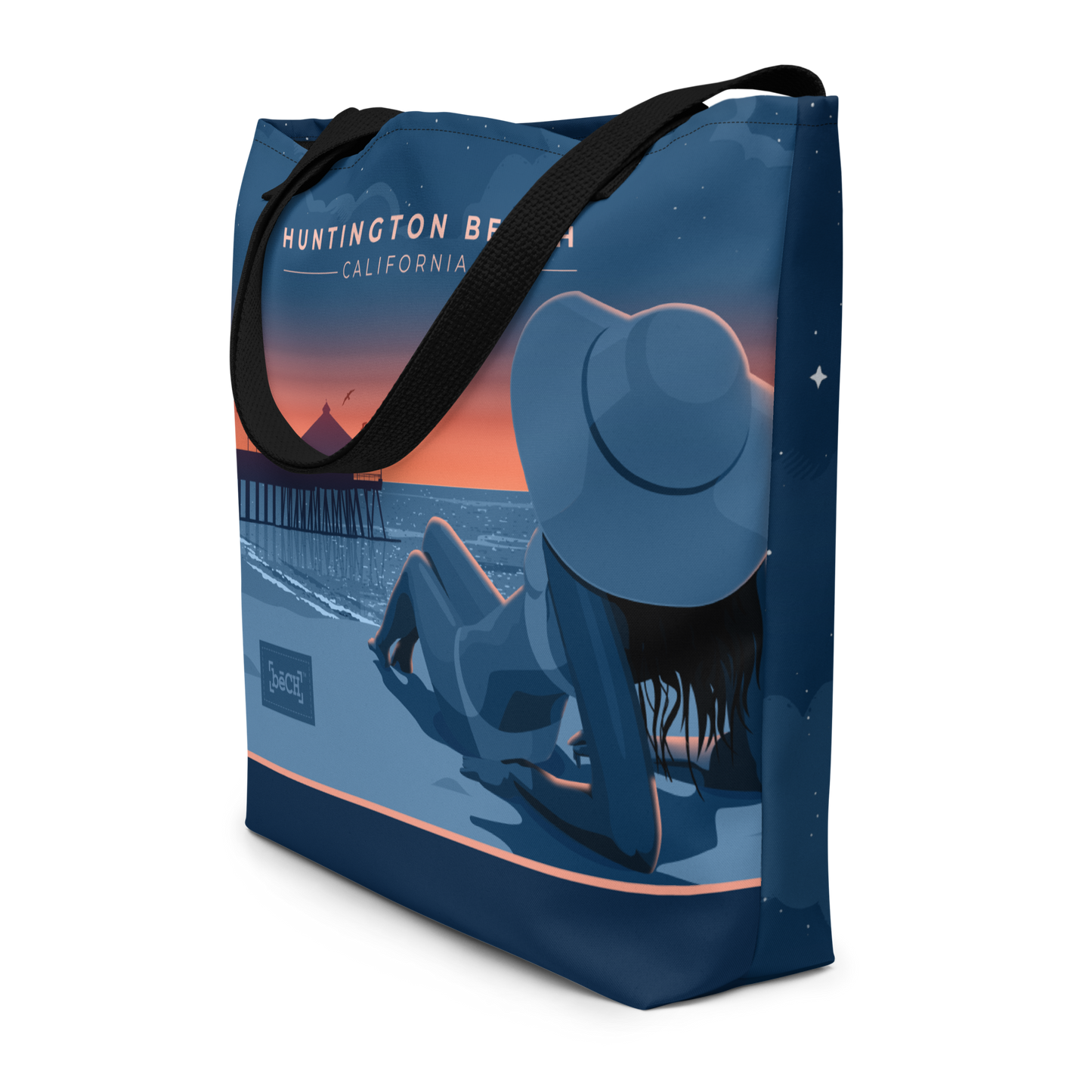 Huntington Beach Tote Bag - Night Sky